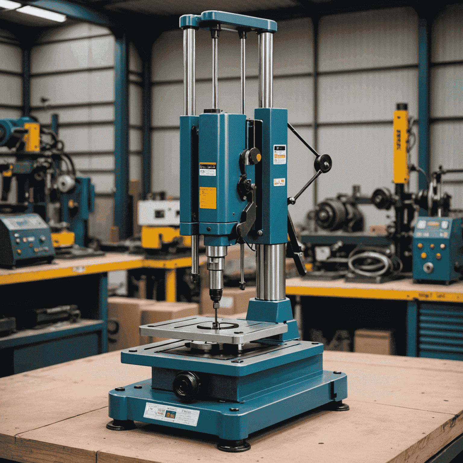 Close-up of the Balancer YBF-130L, showcasing its sleek design, robust construction, and innovative features. The balancer is supporting a heavy industrial tool, demonstrating its strength and precision.